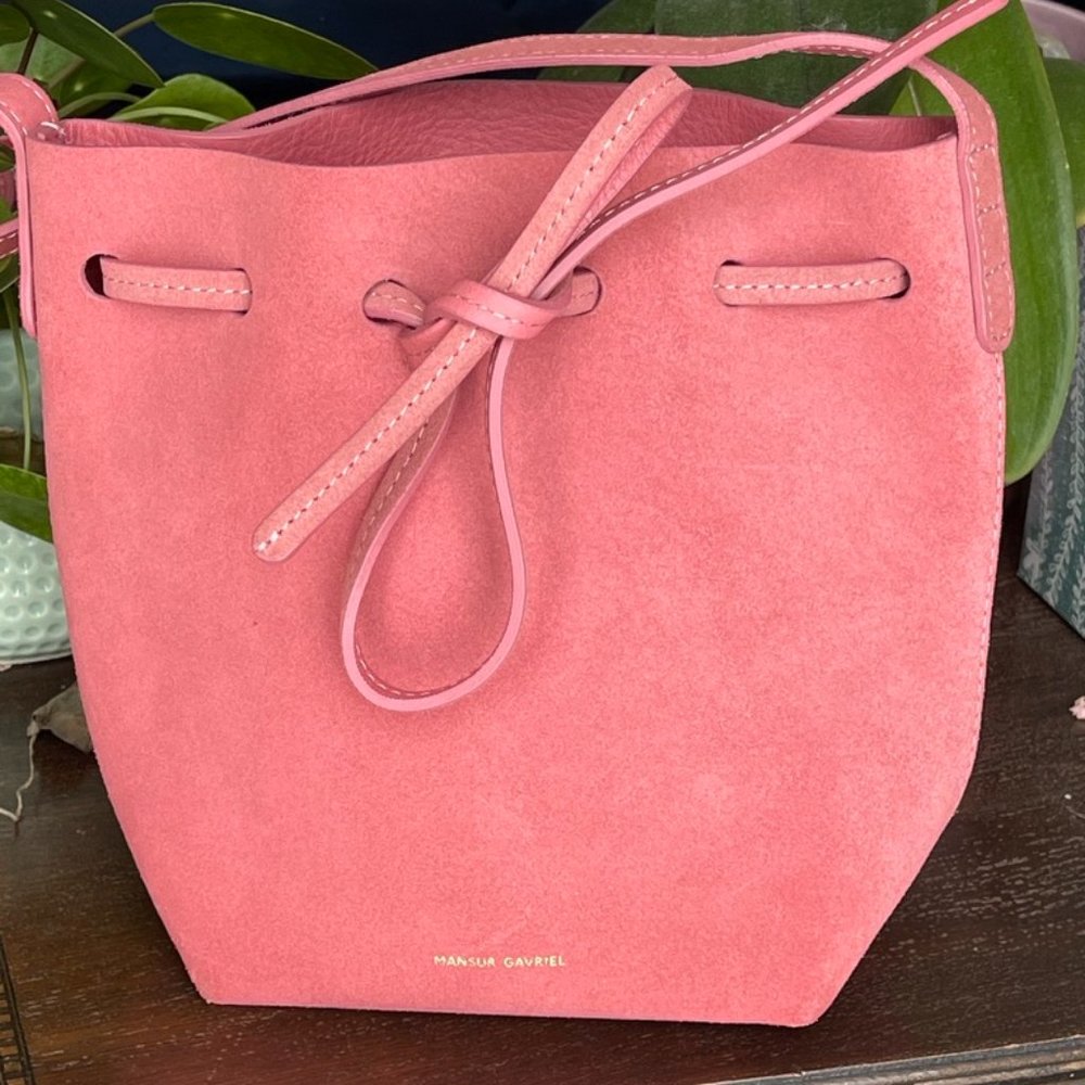Mansur Gavriel Pink Suede Mini Mini Bucket Bag